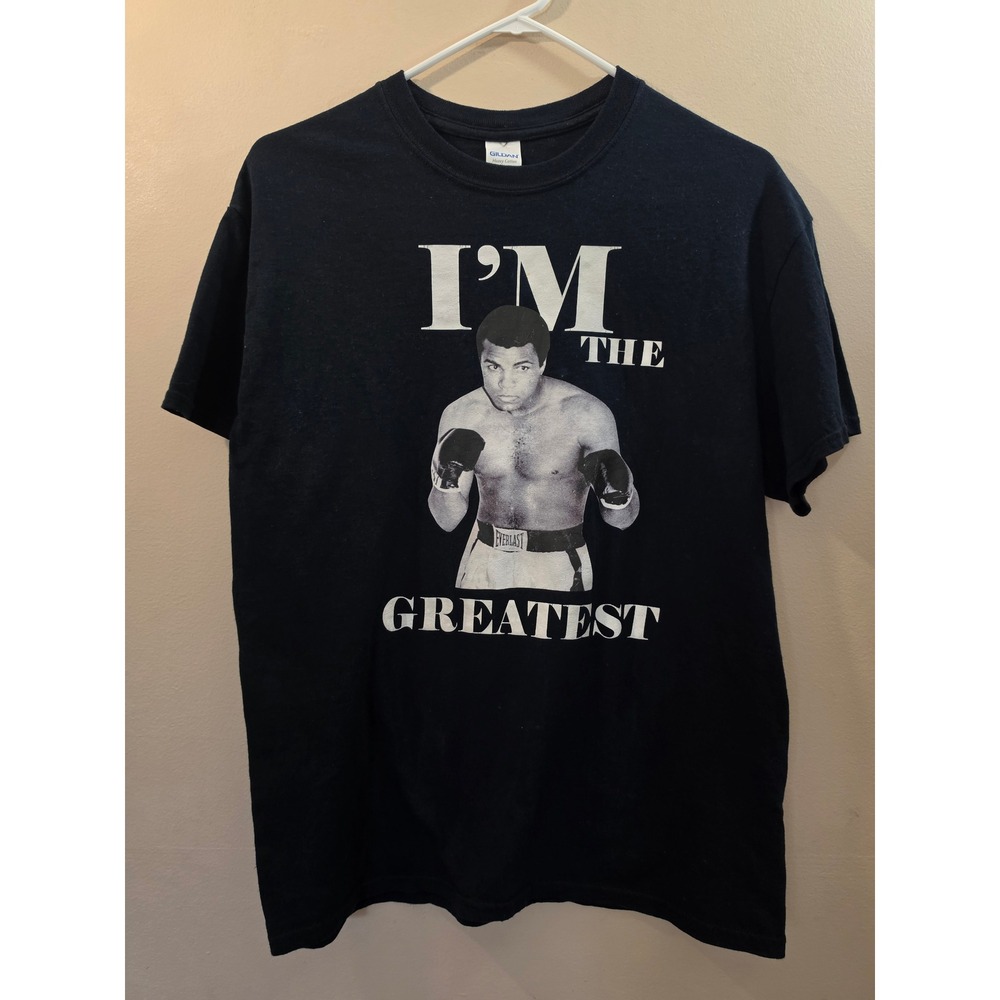 Gildan Muhammad Ali Im The Greatest Graphic T-Shirt Mens Medium Black Boxing Tee